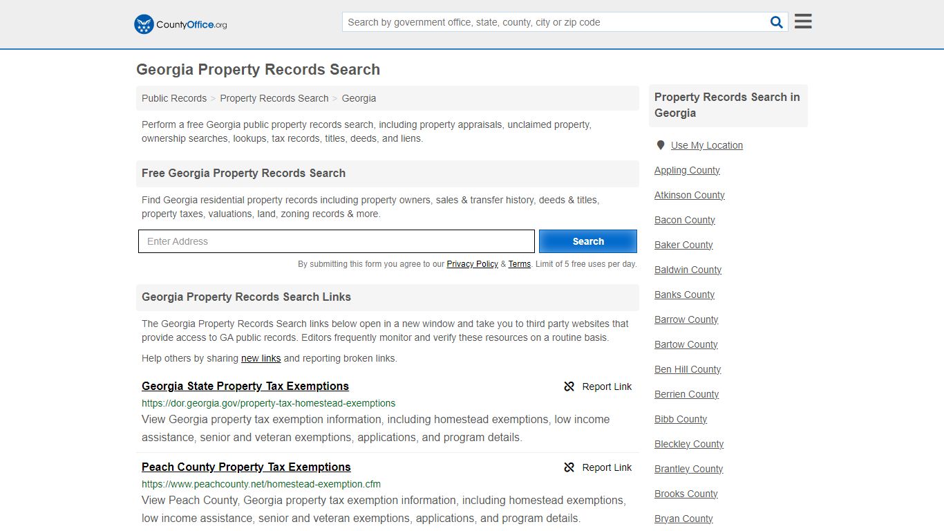 Georgia Property Records Search - County Office