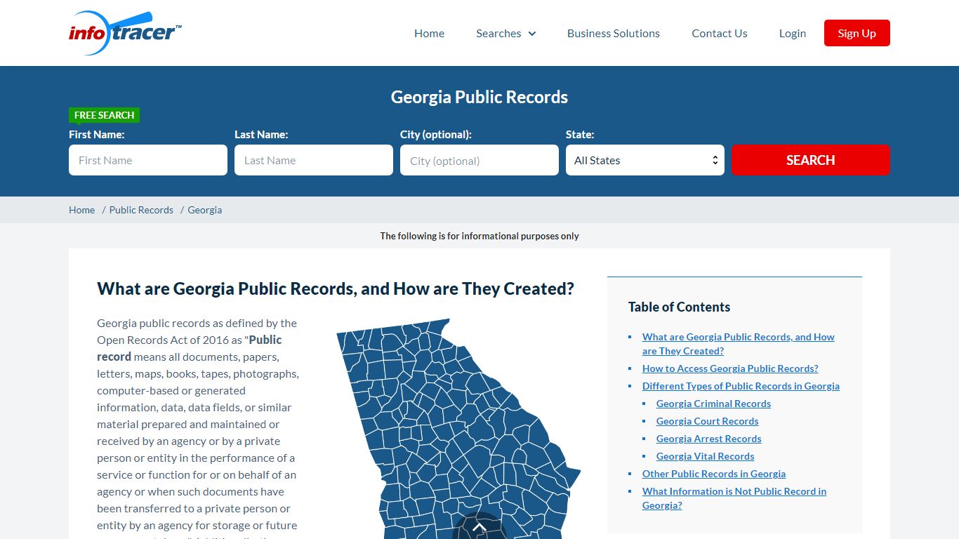 GA Public Records | Georgia Property, Vital Records - InfoTracer